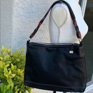 Cats Made in Spain Blk Pebble Leather Purse